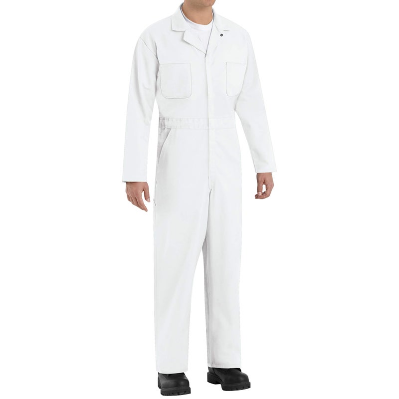 Red Kap Men's Tall Size Twill Action Back Coverall, White, 50 Long - Image 1